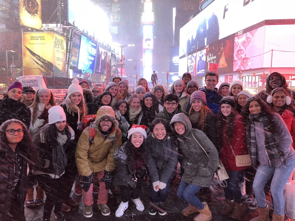 Getting creative teaching team-building on the streets of NYC in the snow! 